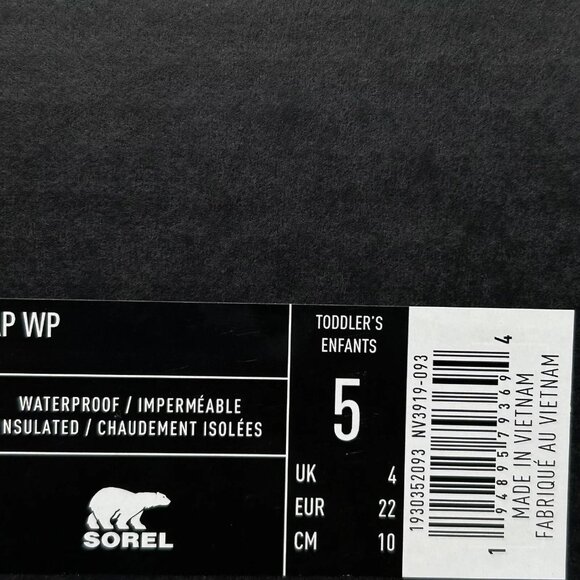 Sorel Whitney Toddler Boy's Slip-on Winter-Snow Boots 5 Dark Gray Warm & Cozy - Picture 11 of 13